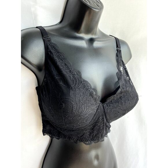 Maidenform Black Lace Sexy Overbust Bra Size 38D RN15763 Witchy Date Lingerie - Picture 3 of 8